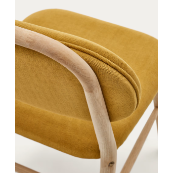 Helda chair in chenille and solid oak LA FORMA