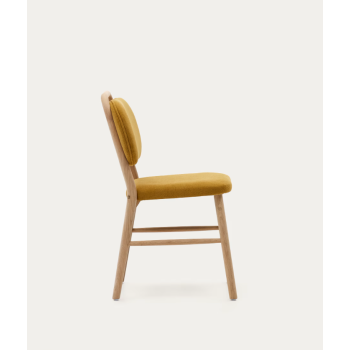 Helda chair in chenille and solid oak LA FORMA