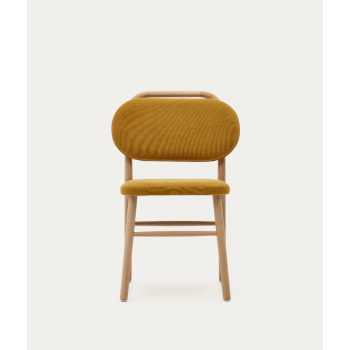 Helda chair in chenille and solid oak LA FORMA