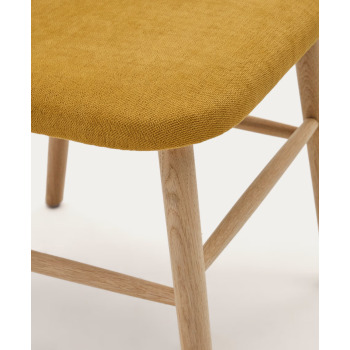 Helda chair in chenille and solid oak LA FORMA