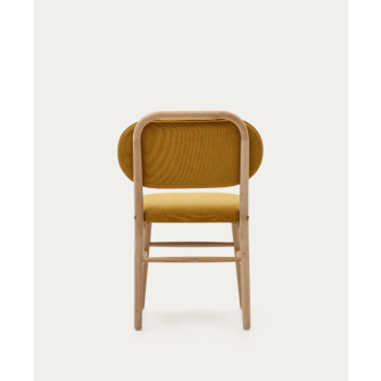 Helda chair in chenille and solid oak LA FORMA