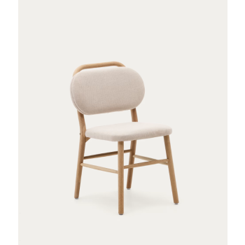 Helda chair in chenille and solid oak LA FORMA