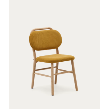 Helda chair in chenille and solid oak LA FORMA