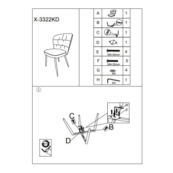 GRAY LOSANNA CHAIR SET OF 2 PCS