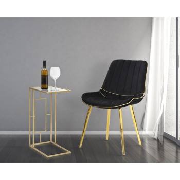 PARIS CHAIR BLACK/GOLD SET 2 PCS