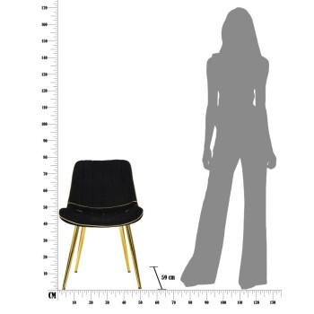 PARIS CHAIR BLACK/GOLD SET 2 PCS