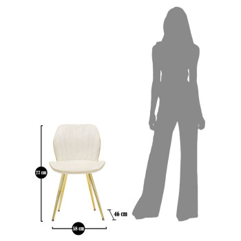 PARIS SPACE CHAIR CREAM /GOLD SET 2 PCS