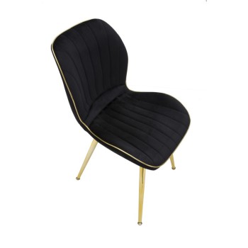 PARIS SPACE CHAIR BLACK/GOLD SET 2 PCS