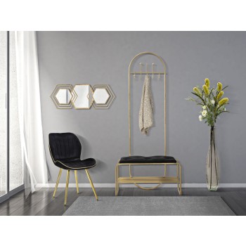 PARIS SPACE CHAIR BLACK/GOLD SET 2 PCS