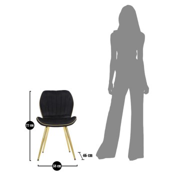 PARIS SPACE CHAIR BLACK/GOLD SET 2 PCS