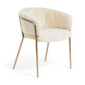 Runnie chair in white fur with copper legs PROMO