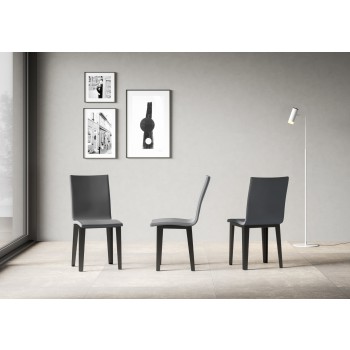 Chairs - Armida Chair Anthracite legs White cushion 01 (Conical legs)