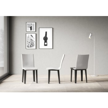 Chairs - Armida Chair Anthracite legs White cushion 01 (Conical legs)