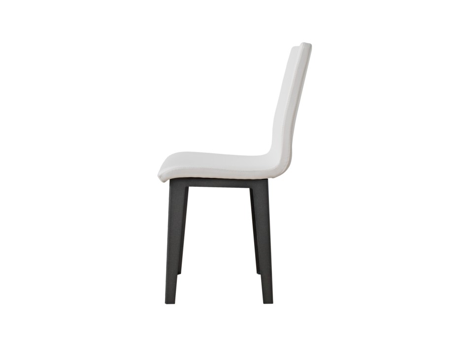 Chairs - Armida Chair Anthracite legs White cushion 01 (Conical legs)