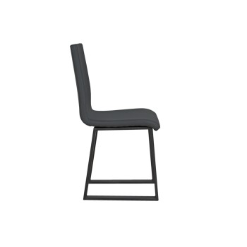 Chairs - Baffy chair Anthracite legs cushion White 01 (Tecno type)