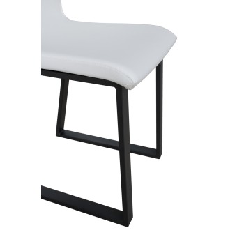 Chairs - Baffy chair Anthracite legs cushion White 01 (Tecno type)