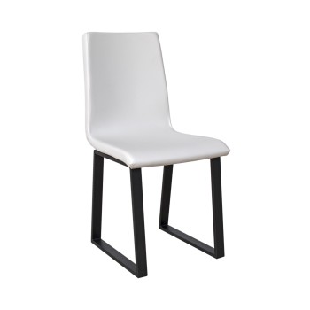 Chairs - Baffy chair Anthracite legs cushion White 01 (Tecno type)