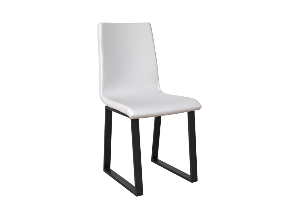 Chairs - Baffy chair Anthracite legs cushion White 01 (Tecno type)