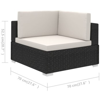 Garden Sofa Set 6 pcs with Polyrattan Cushions