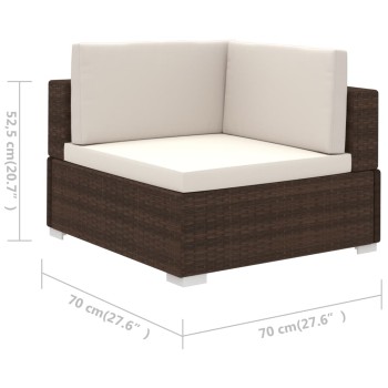 Garden Sofa Set 6 pcs with Polyrattan Cushions