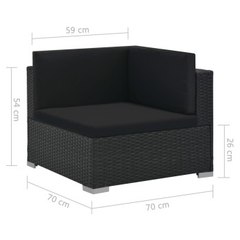 Garden Sofa Set 6 pcs with Polyrattan Cushions