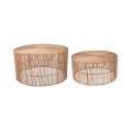 Elmima set of 2 coffee tables 100% rattan