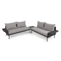 External set Zaltana corner sofa, painted aluminum table