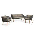 Set Inti 2 seater sofa and 2 rope armchairs