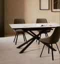 Theone glass table set + Jenna swivel chair