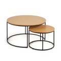 Yoana set of 2 round veneered coffee tables