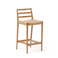 Analy stool with solid oak backrest with natural finish and rope seat