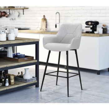 GRAY BAR STOOL SET 2 PCS