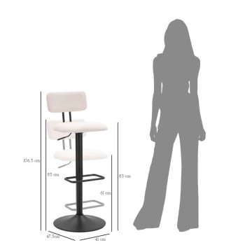 LIGHT WHITE BAR STOOL