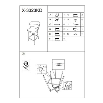 LOSANNA GRAY BAR STOOL SET OF 2 PCS