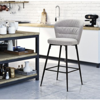 LOSANNA GRAY BAR STOOL SET OF 2 PCS