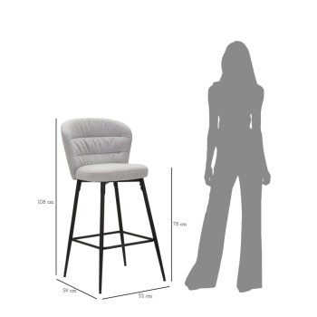 LOSANNA GRAY BAR STOOL SET OF 2 PCS