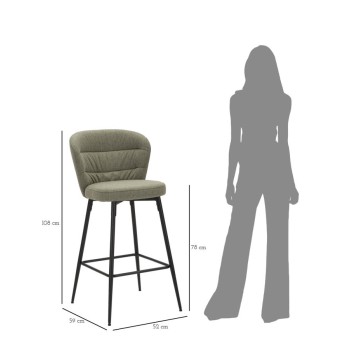 LOSANNA GREEN BAR STOOL SET OF 2 PCS