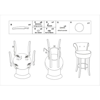 LUXY CREAM BAR STOOL