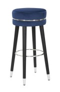 BAR STOOL PARIS BLUE/SILVER