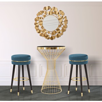 PARIS TEAL/GOLD BAR STOOL