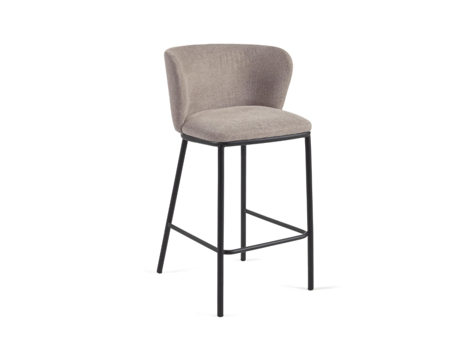 Ciselia stool in chenille seat height 65 cm