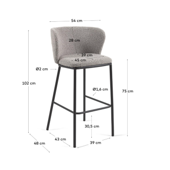 Ciselia stool in shearling