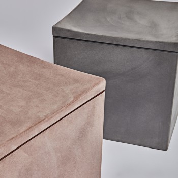 LOUNGE STOOL CUBE MOLESKIN SERRALUNGA