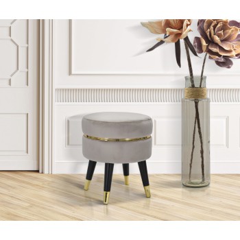 PARIS GREY/GOLD STOOL