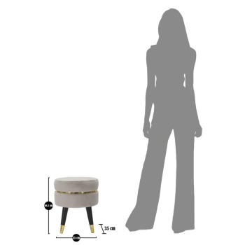 PARIS GREY/GOLD STOOL