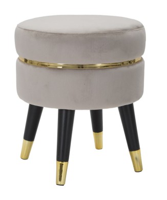 PARIS GREY/GOLD STOOL