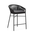 Yanet stool in black rope height 65 cm 