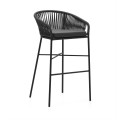 Yanet stool in black rope height 80 cm