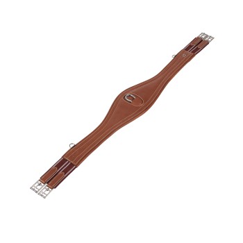 LEATHER JUMPING GIRTH WITH ELASTIC BANDS