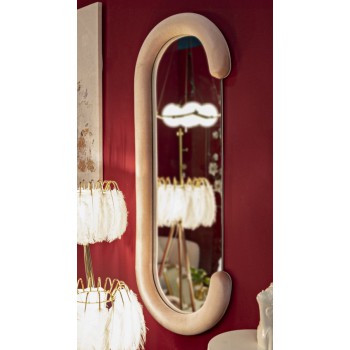 CHANTAL PINK VELVET WALL MIRROR